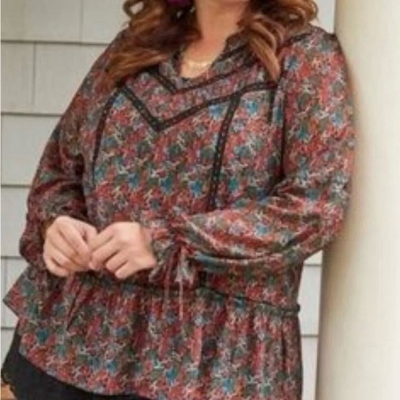 Matilda Jane Carol Floral Peasant Blouse - Picture 1 of 9